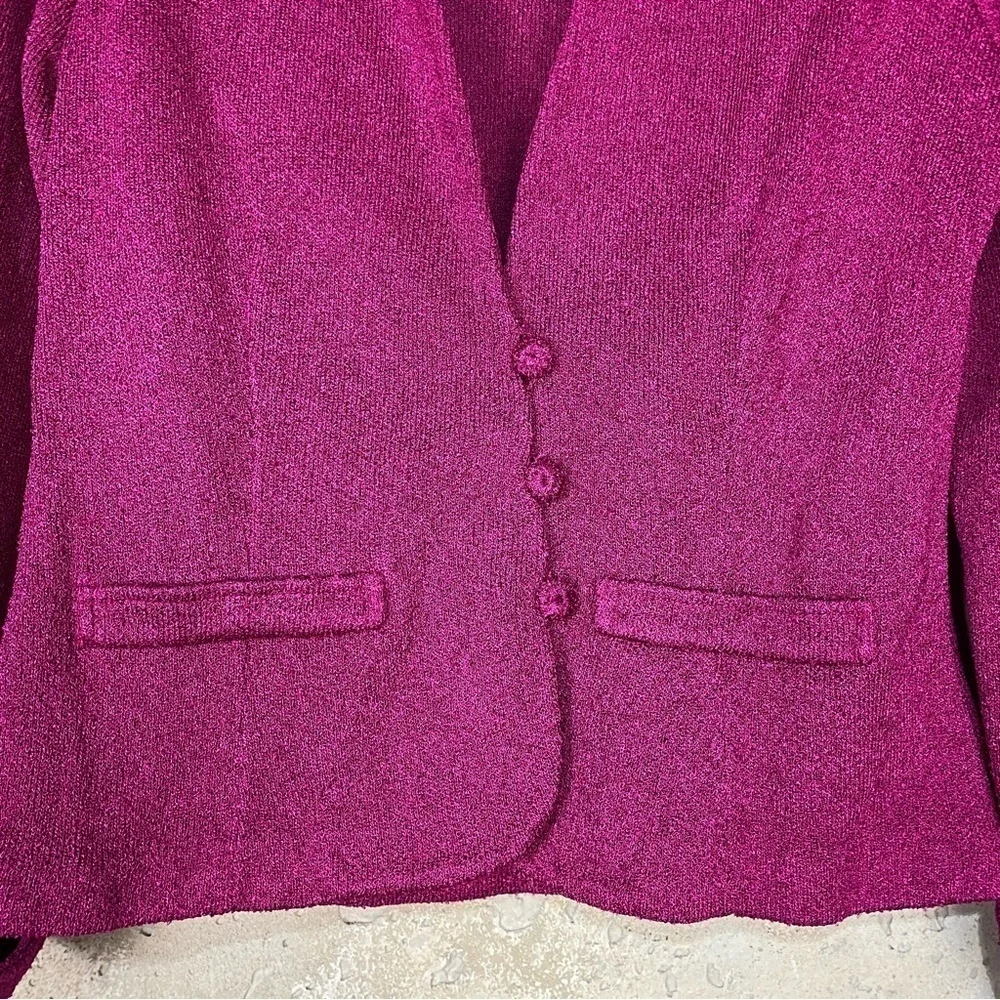 Vintage Brenda French fuschia pink boxy knit blazer small medium
